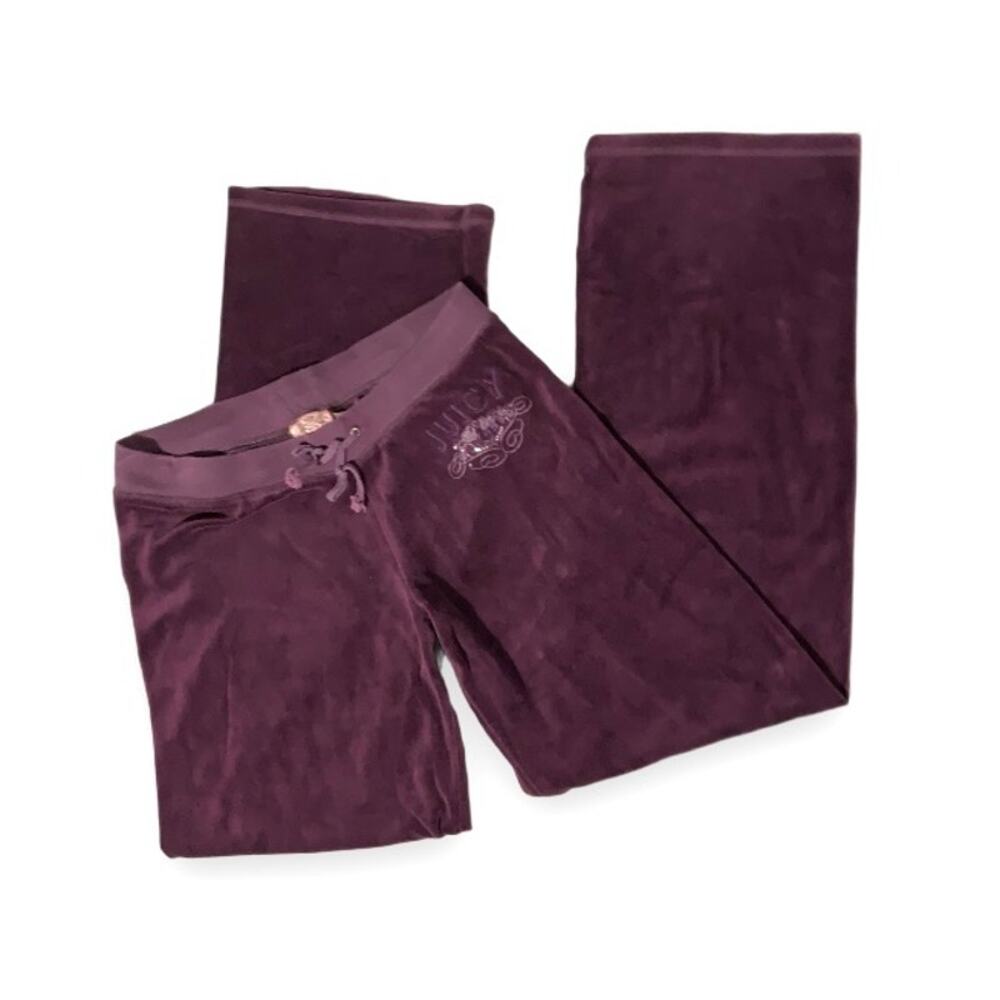 Juicy Couture Y2K Purple Velour Straight Leg Track Pants Large